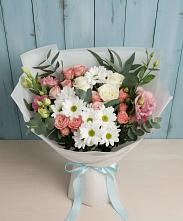 Букет цветов из:  Розы, Лизиантусы и Хризантемы #REPLACE_PRED# Каче