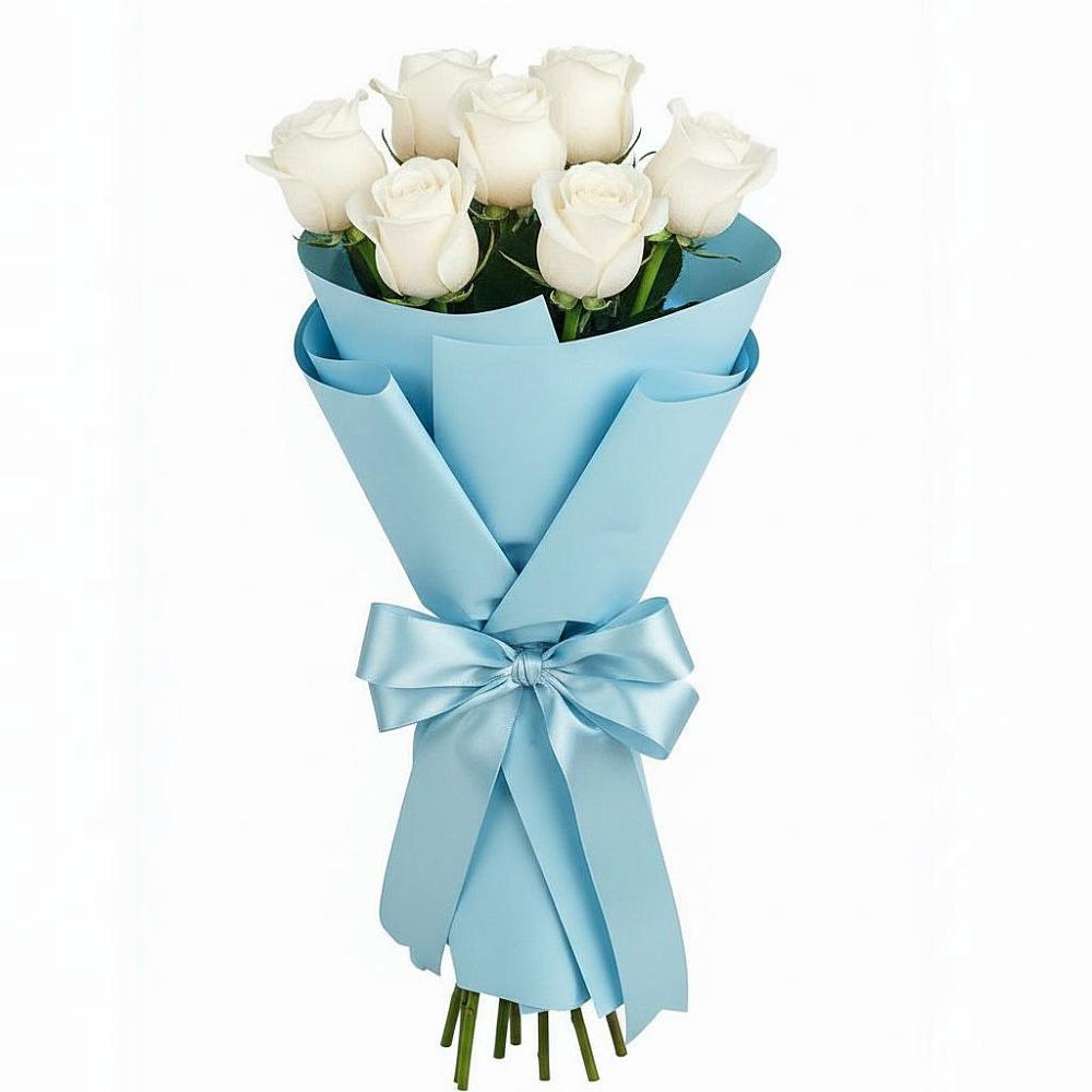 Букет 7 белых роз Проуд в Каче