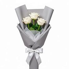 Букет 3 белые розы в Каче