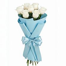 Букет 7 белых роз Проуд в Каче