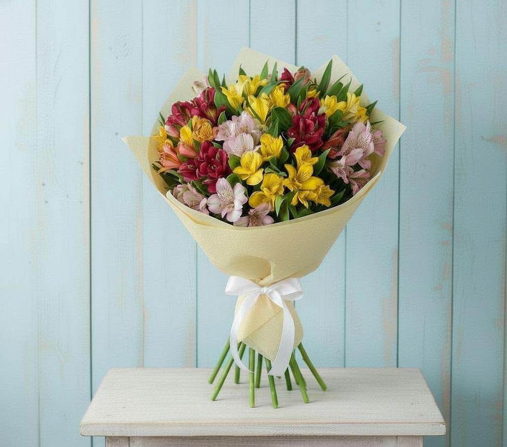 Букет цветов из: Альстромерии в Каче
