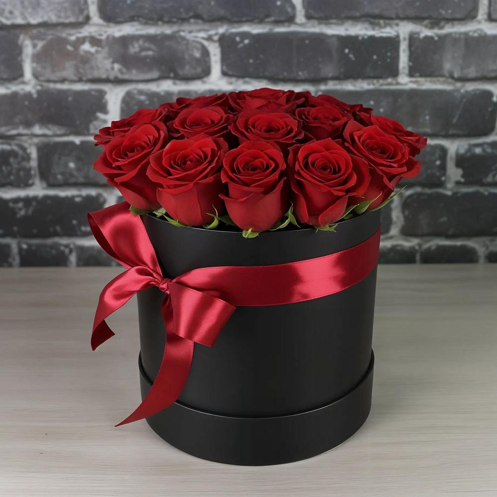 Цветочная композиция из Розы в шляпной коробке в Каче